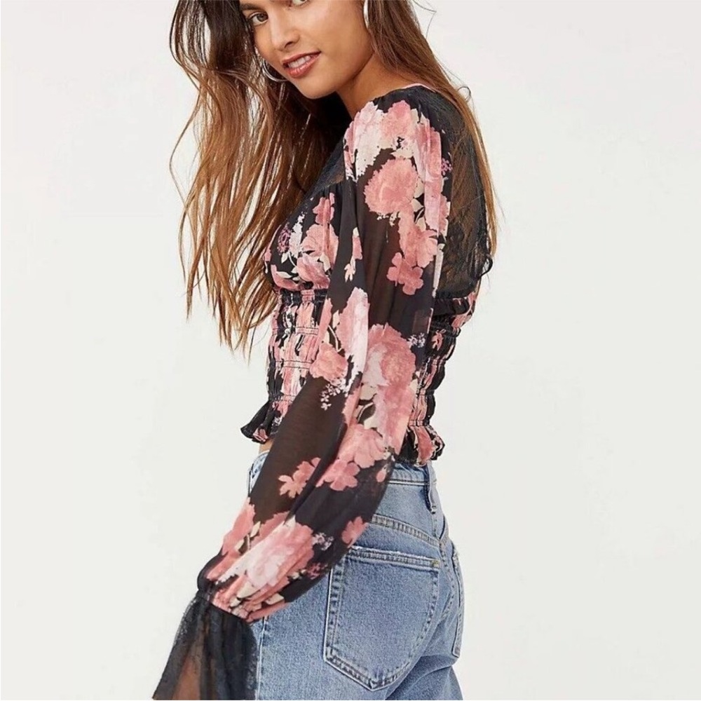 Free People Daphne Blouse in Midnight Combo Size S - Picture 4 of 5